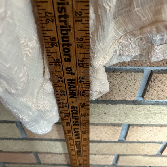 Free People Amber Skies Embroidered Floral Peach Cream Oversized Top Sheer M - Picture 7 of 8